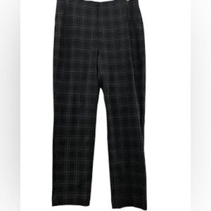 J. Jill Ponte Slim Leg Pant Size S Plaid Black Pull On Career Casual Stretch